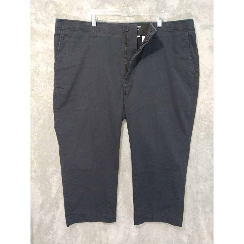 Oak Hill Pants Mens 48x28 Blue Chino Tech Straight Fit Flat Front High Rise